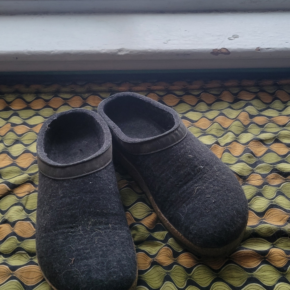 Haflinger Charcoal Felt Women's Clogs
